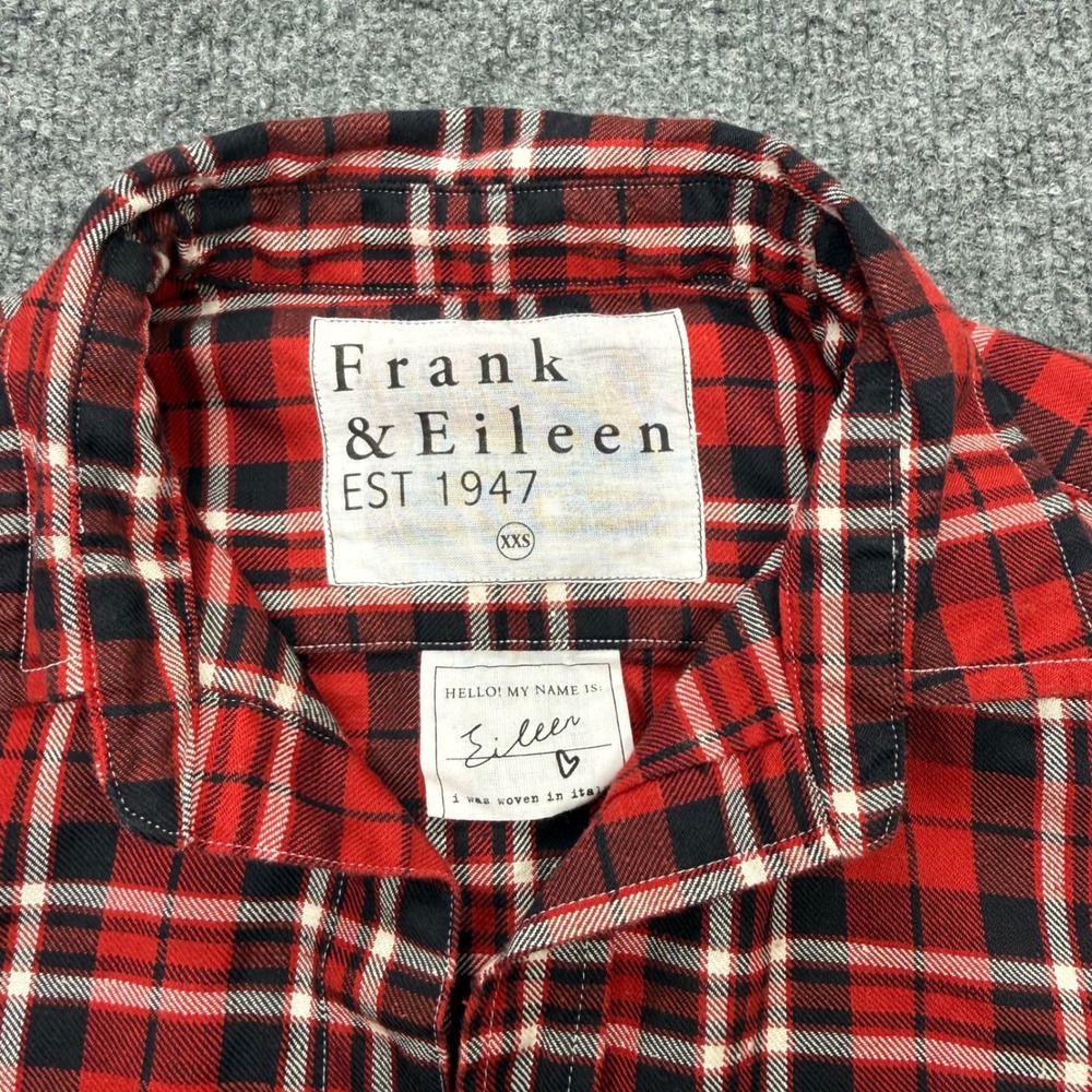 Frank & Eileen Eileen Red Black Plaid Flannel Button Down Shirt XXS - Picture 2 of 8